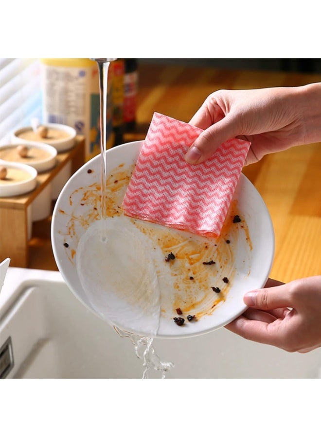 50 Pack Disposable Dish Cloths Heavy Duty Reusable Cleaning Cloths Dish Rags for Kitchen 23.6x11.8inches - 5Colors - Image 3